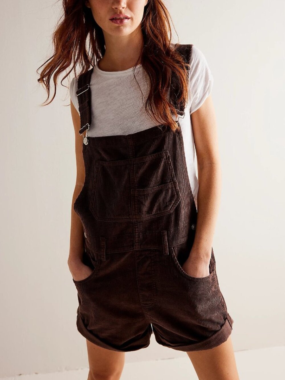 Free People We The Free Ziggy Cord Shortall - Barnwood - Size XS